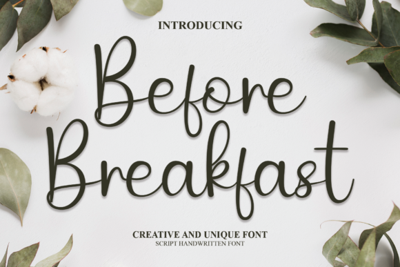 Before Breakfast: A Flowing Handwritten Font