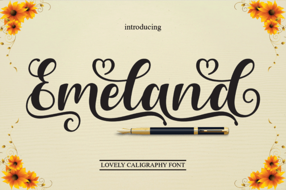 Emeland Font: A Handwritten Typeface for Elegant Design Applications