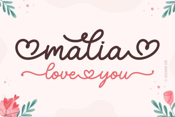 Malia Love You: A Delicate Handwritten Font for Heartfelt Moments